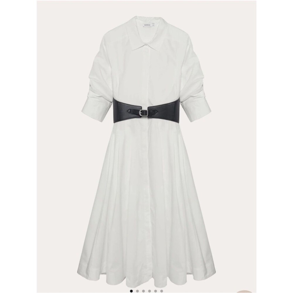 SIMKHAI Olson Poplin Belted Midi Shirt Dress XS NWT